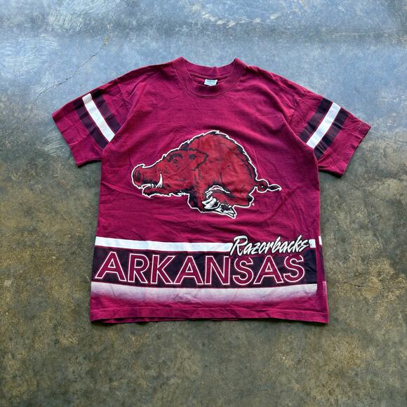 Crazy Vintage Arkansas Razorbacks Salem Aop T-shirt - Picture 1 of 4